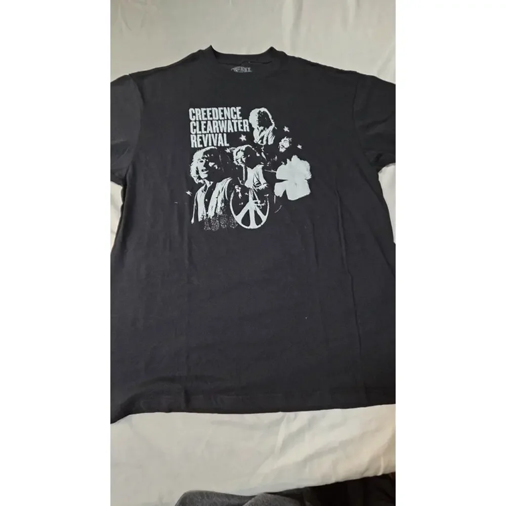 Creedence Clearwater Revival CCR Graphic T-Shirt Band Tee Black Men's XL nwot